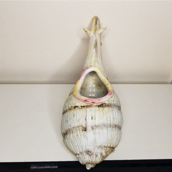UNIQUE Conch Shell Planter Nautical Sealife Coastal Beach House Decor Italy 36/2 - Picture 5 of 12